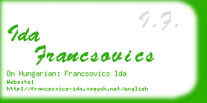 ida francsovics business card